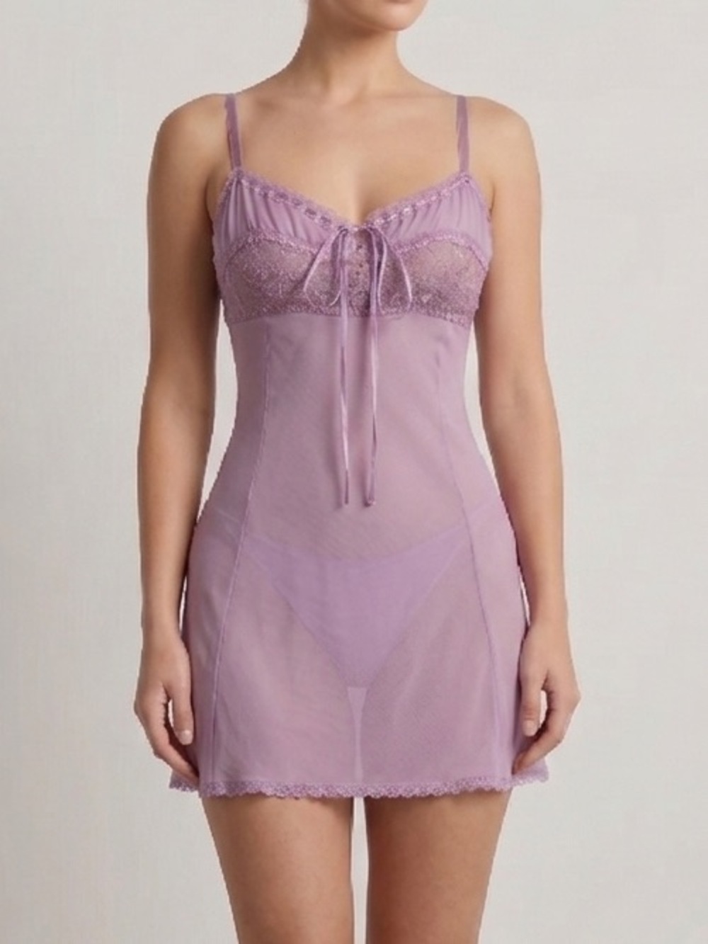 Vintage Victoria's Secret Lavender Lace-Trim Slip - Small